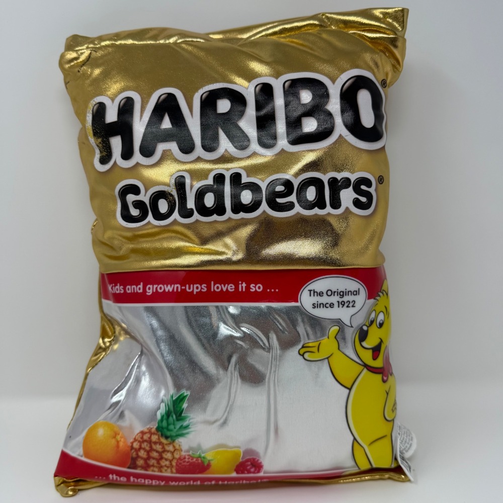 Haribo Goldbears Candy Bag Plush Pillow iScream 2025 Gold Silver Gummy Bear Toy